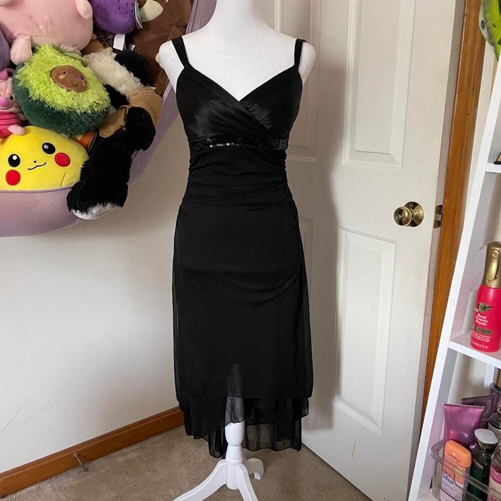 Y2K RUBY ROX BLACK CHIFFON COCKTAIL DRESS